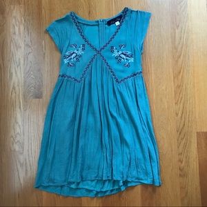 Francesca’s/Blue Rain Teal Babydoll Dress